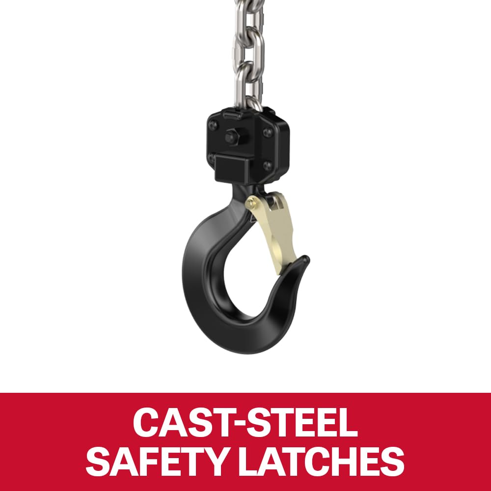JET 1/2-Ton Hand Chain Hoist, 20' Lift, Overload Protection (L-100-50WO-20)