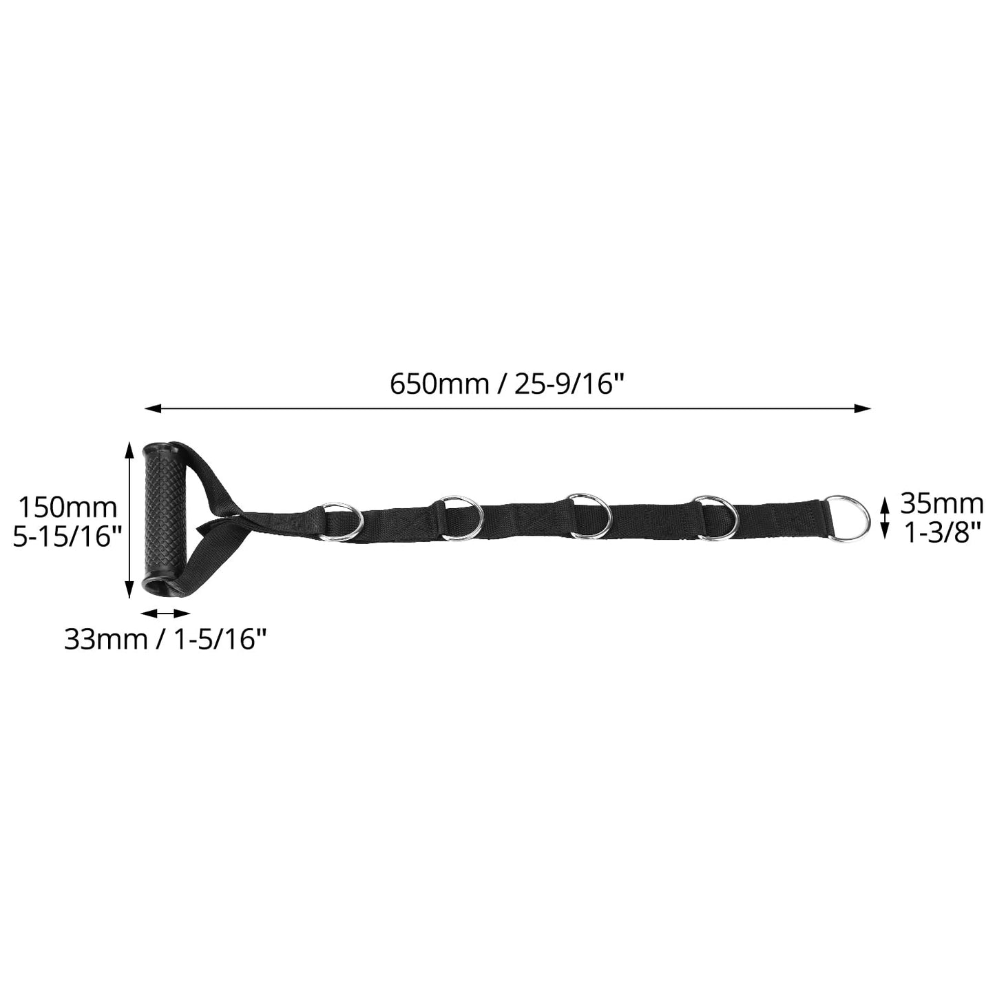 QWORK Fitness Metal Gym Handles with 5 Adjustable D-Ring Buckles - Heavy-Duty Handles for Pulley Systems, Pull-Down, Shoulder, Biceps, Triceps Exercises