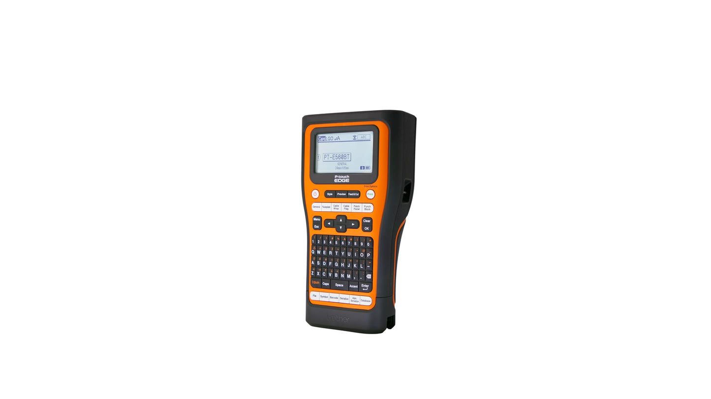 Brother PT-E560BTBP Contractor Kit: P-Touch Handheld Industrial Label Printer with Bluetooth & Dual Auto-Cutter Plus 6 Tapes (up to 24mm Labels)