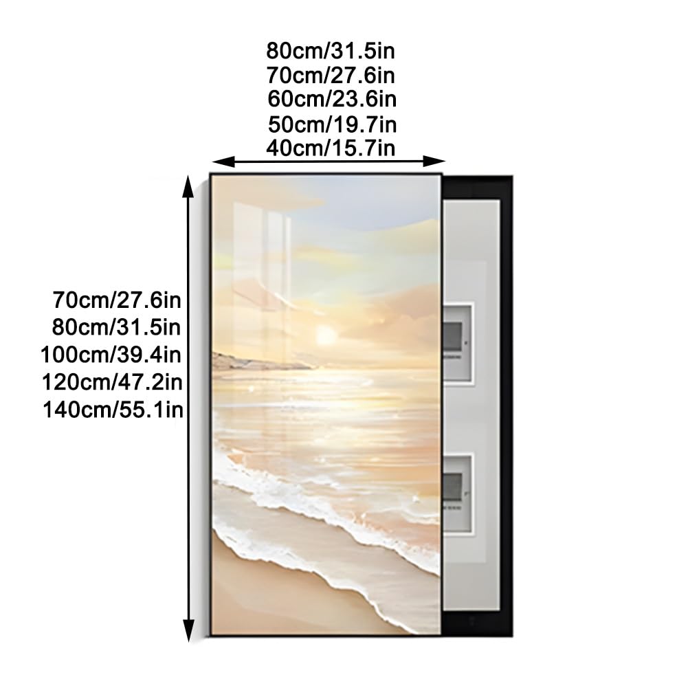 Decorative Electrical Panel Cover - Hidden Circuit Breaker & Fuse Box Wall Art, Stylish Aluminum Alloy Frame for Home, Office, & Commercial Use