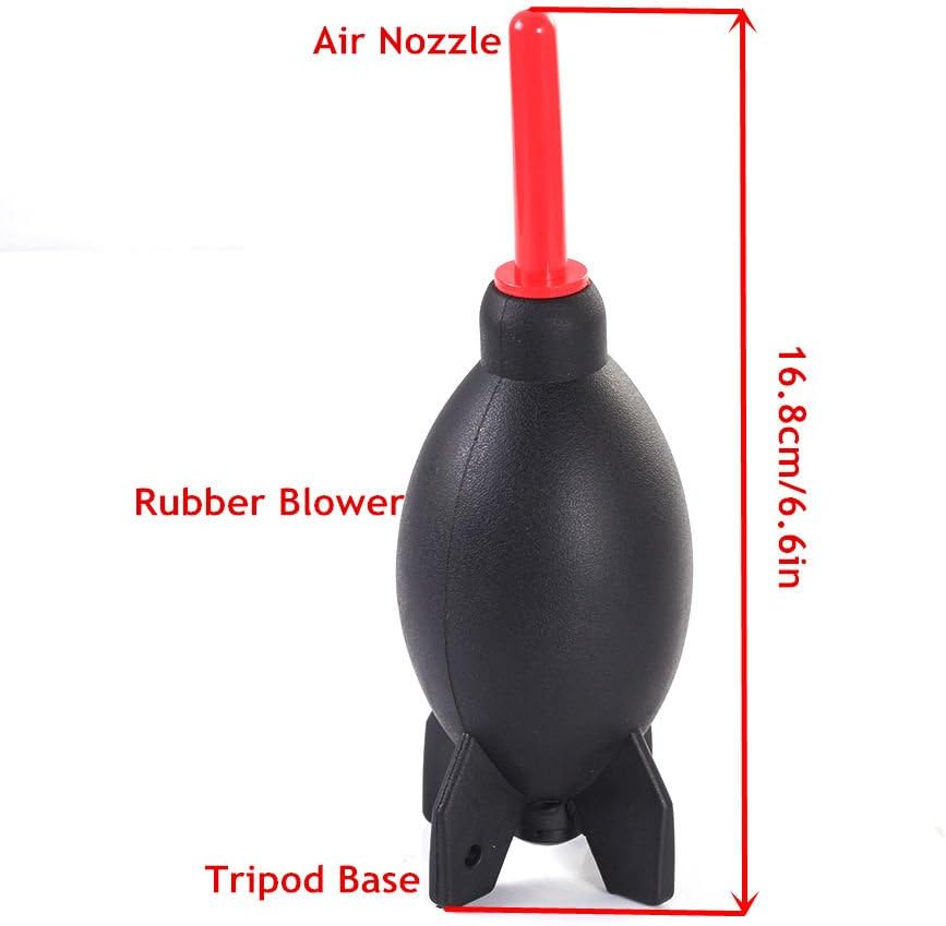 FocusFoto 6.6 Inch PRO Rubber Rocket Air Blower Duster Cleaner Dust Cleaning for DSLR Camera CCD Lens Keyboard Red