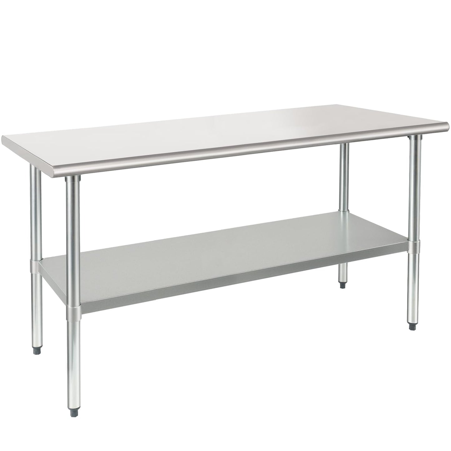 HARDURA Stainless Steel Table 30X60 Inches with Undershelf and Galvanized Legs NSF Heavy Duty Commercial Prep Work Table for Restaurant Kitchen Home and Hotel