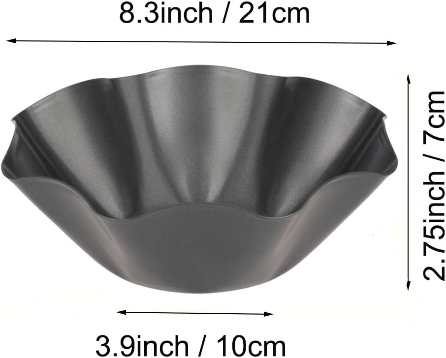 Tortilla Pan Set - 6 Pack Carbon Steel Non-Stick Taco Shell Maker with Silicone Potholder & Basting Brush | Large Black Baking Pans