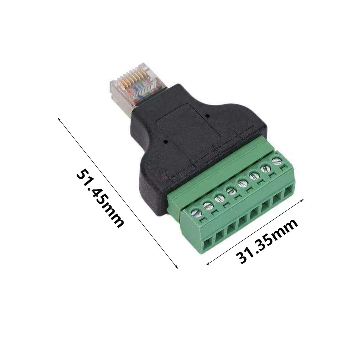 Teansic 4PCS RJ45 Block,RJ45 8 Cat5 Cat6 Cat7 Screw Terminal Adapter Ethernet Male to Pin Connector for CCTV DVR
