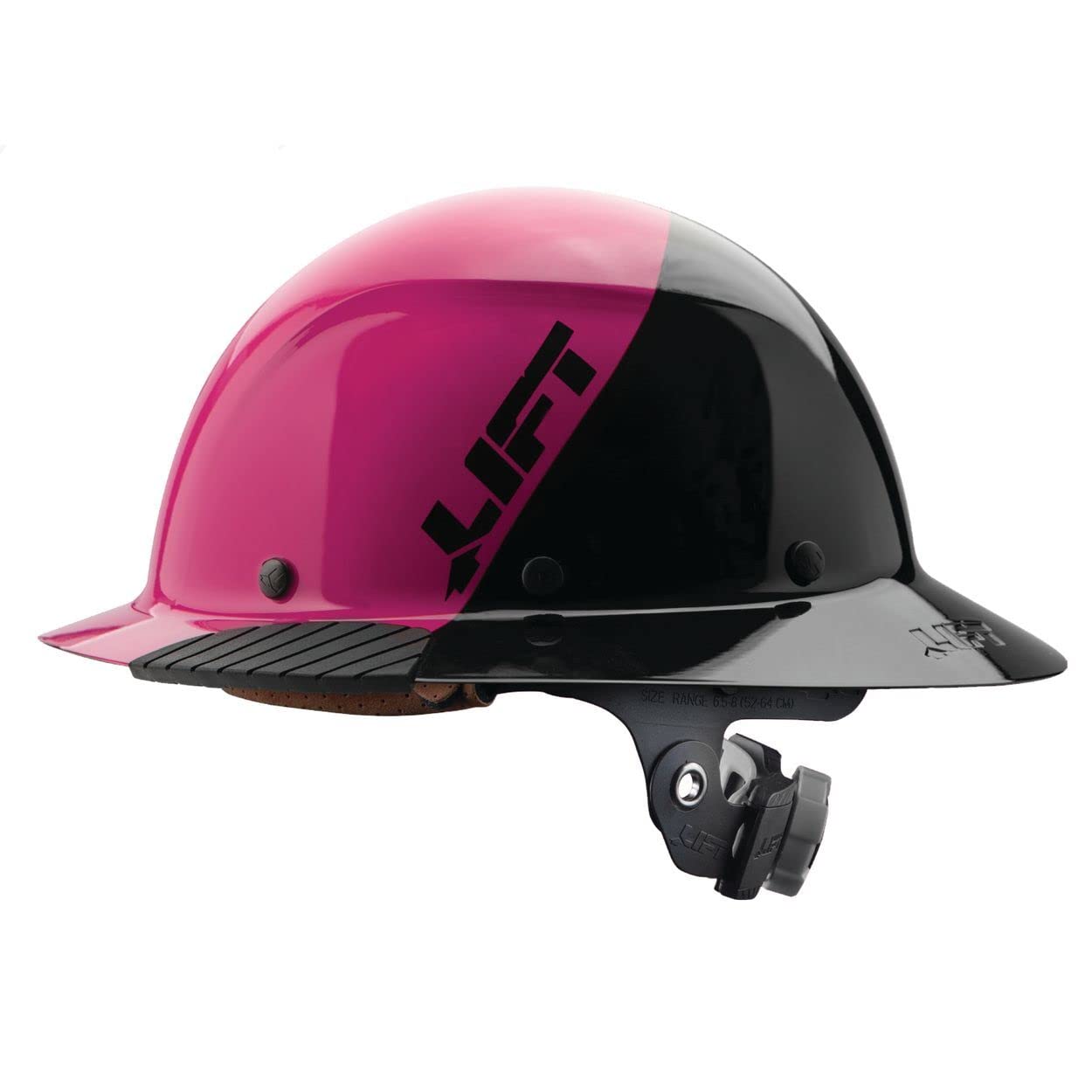 Lift Safety DAX Fiber Resin Full Brim Hard Hat - Pink Black Medium