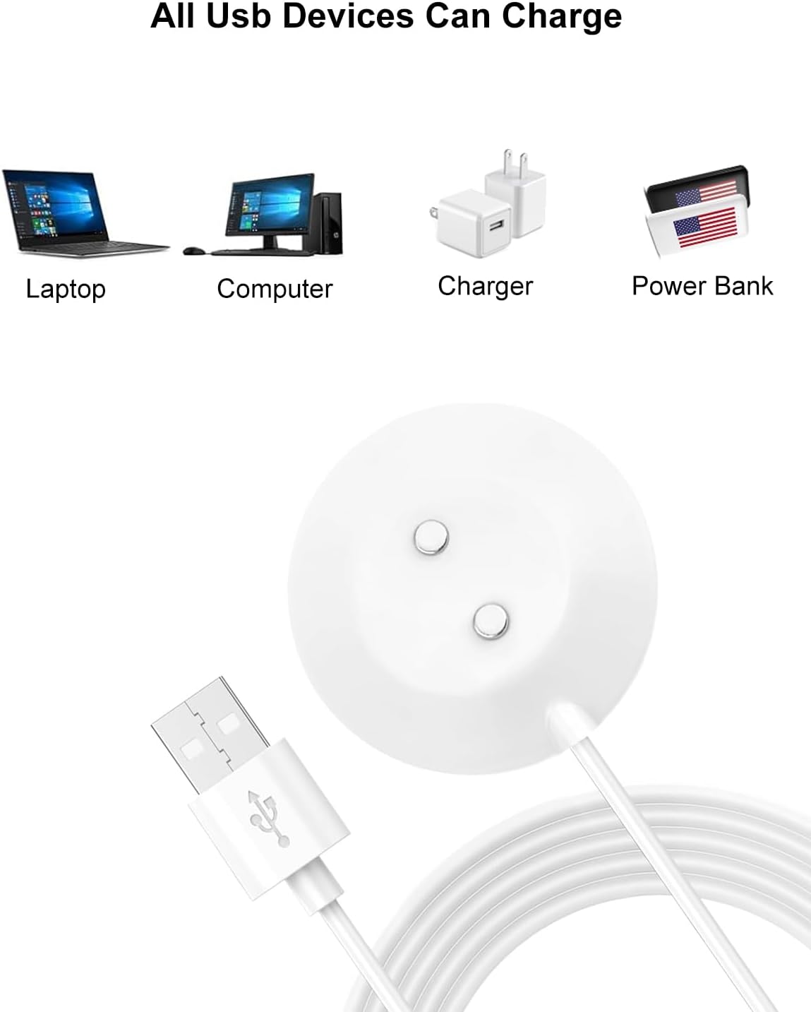 Mailink Rose Charger - Magnetic Charger Replacement - Fast Charging USB Cable Standing Dock Station for Rose Only