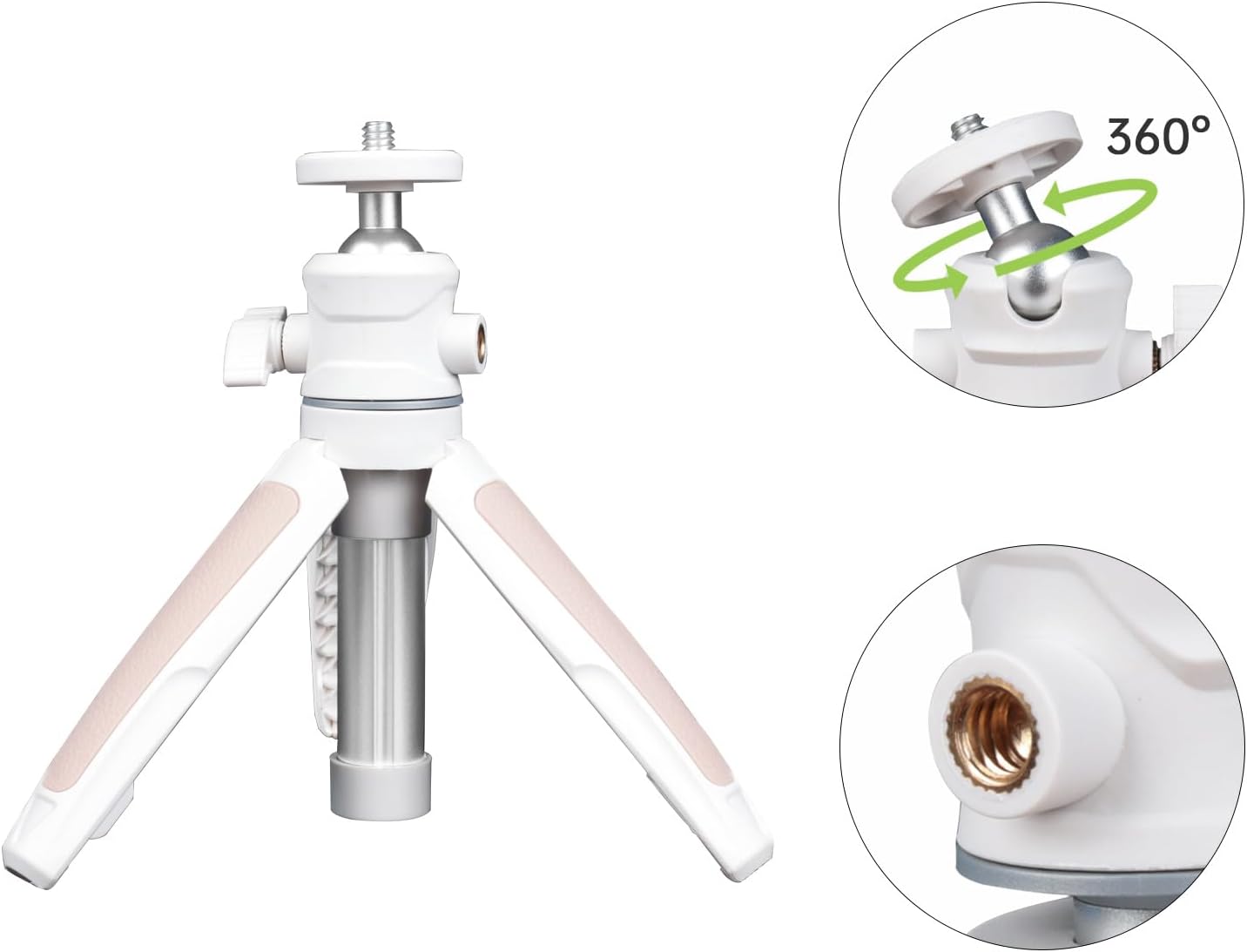 Wurkkos 360 1/4" CL01 LanternHD02 Mini Telescopic Tripod, Handheld Stand with Flexible Ball Head and Screw for Camping