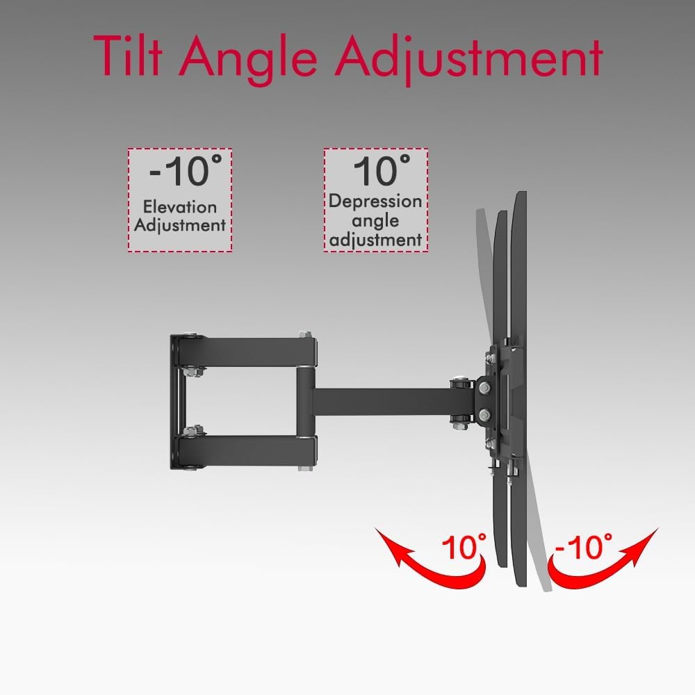 DESIGNSCAPE3D 26-55 Inch, TMDS-105, 88lbs Double Pendulum Large Base TV Stand, Bearing
