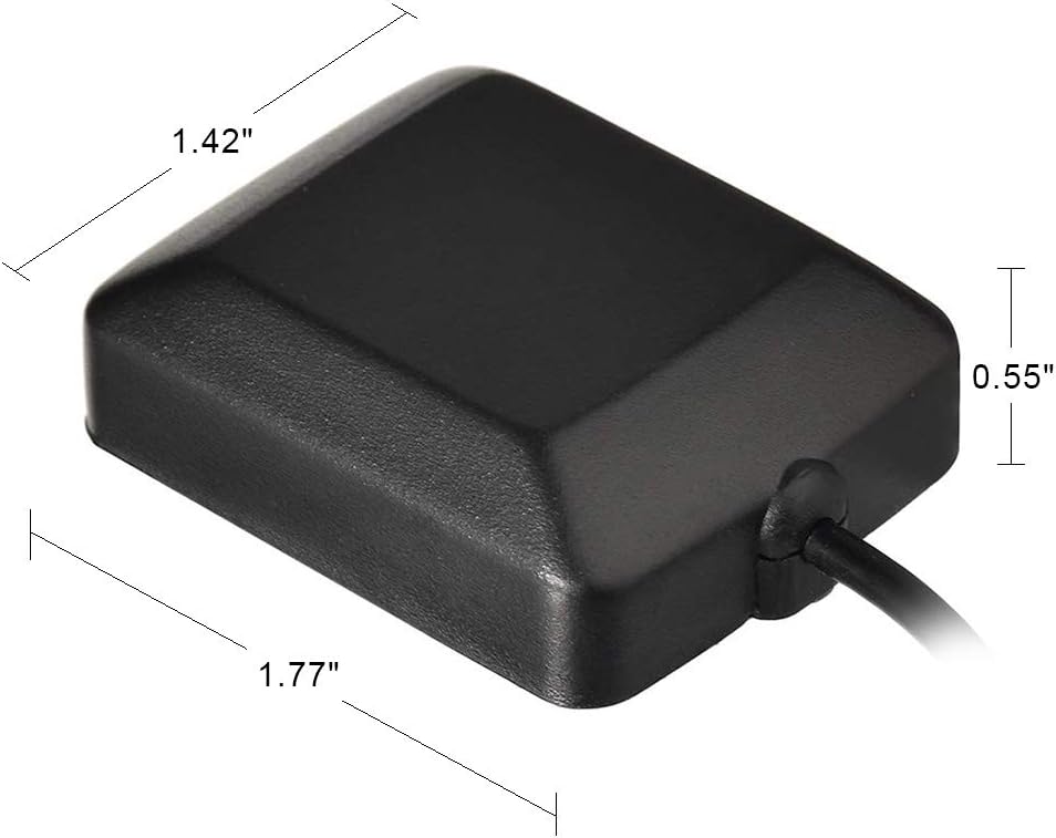 Eightwood Waterproof Active Navigation GPS Antenna Fakra Blue C Female Right Angle Magnetic Base for Car Stereo Head