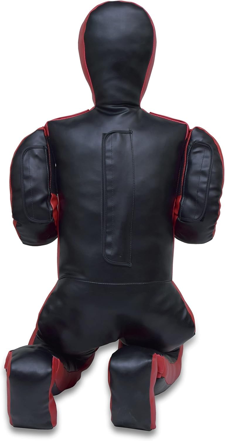 Minahil Sports Sitting PU Leather Grappling Dummy for Submission Drills Leg Locks, Ankle Locks, Heel Hooks, Boxing, BJJ Jiu Jitsu, Wrestling and self-Defense Training Unfilled 180cm (JD-2, 6 Ft)
