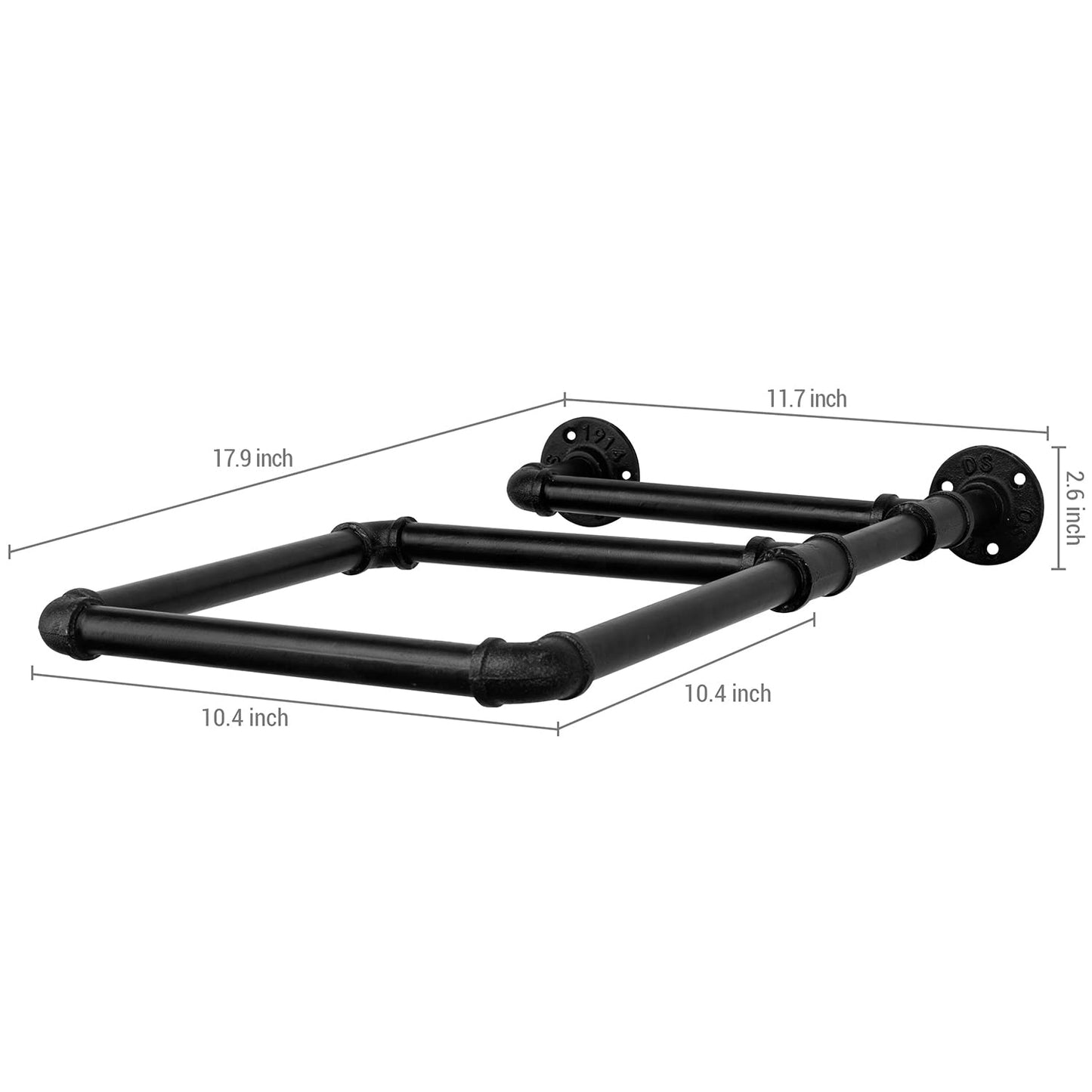 MyGift Set of 2 Yoga Ball Storage Wall Mount, Black Metal Pipe Racks for Exercise Ball Holder, Ball Storage for Home Gym or Studio