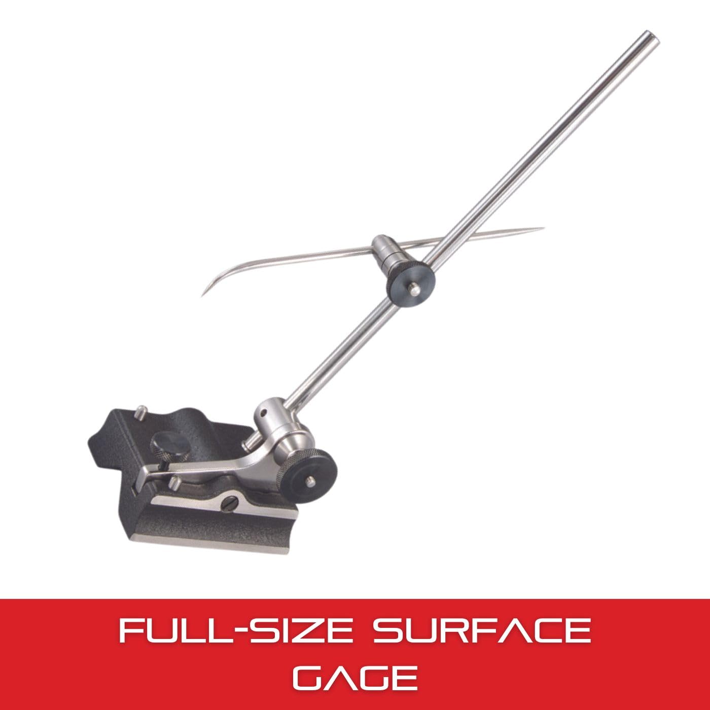 Starrett Full-Sized Surface Gage with Attractive Finish for Scribing Lines, Transferring Measurements and Probing Surfaces - 9" Spindle Length, 3 x 2-9/16" Base Size - 57A