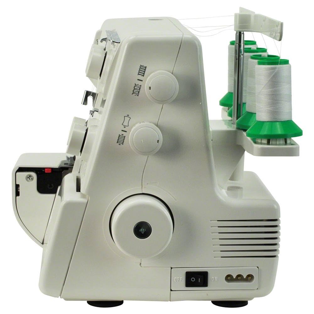 Janome 8002D Overlock Machine - 3/4 Thread Serger Sewing Machine with Differential Feed System for Extra-Smooth Seams, Janome Serger with 1300 Stitches Per Minute and Easy Threading