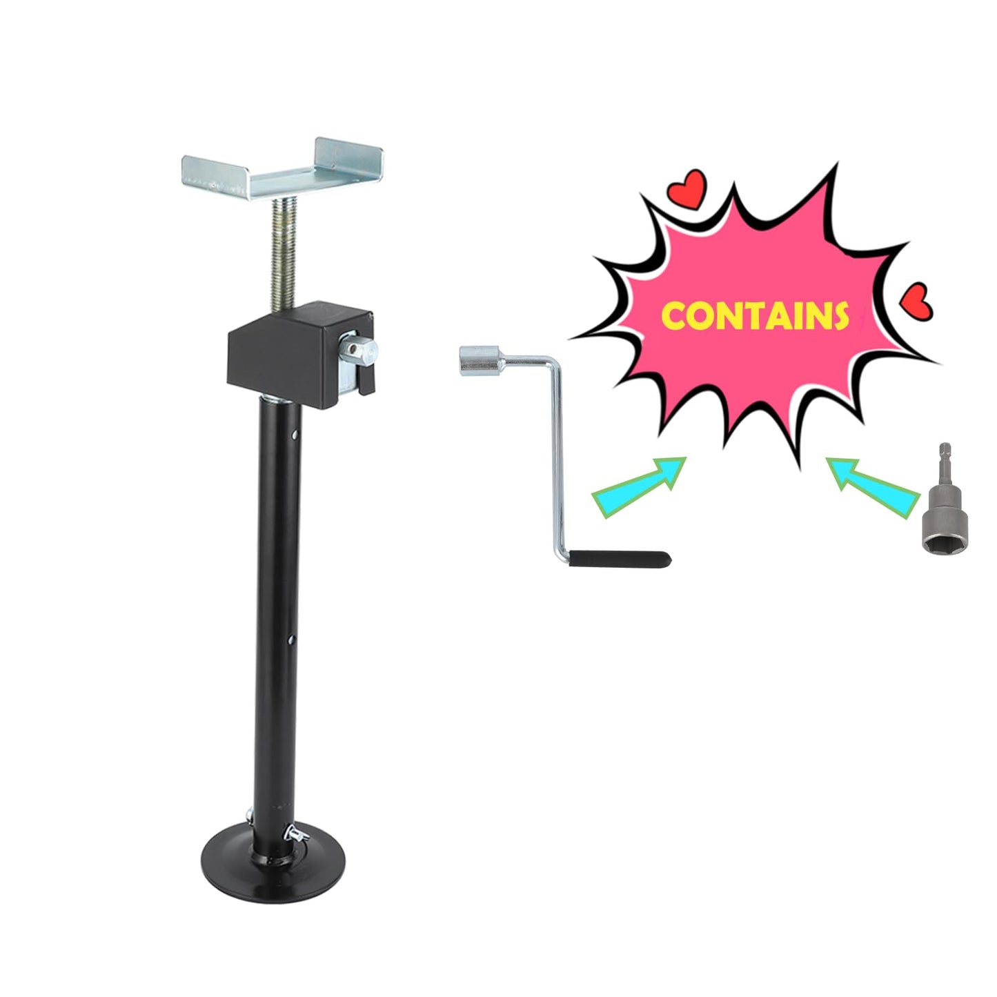 Garvee RV Slide Out Support Jacks (Set of 4) - 20,000lb Heavy Duty Rv Stabilizer Jacks Support, 21"-49" Quick-Lift Adjustable - Power Drill & Hand Crank Compatible for Campers, Travel Trailers & RVs