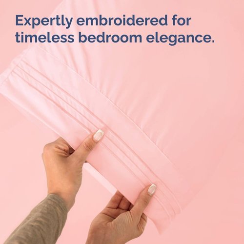 King Standard Pillow Cases - Soft Hotel Quality Pillowcase Covers - 4 Piece Set in Baby Pink