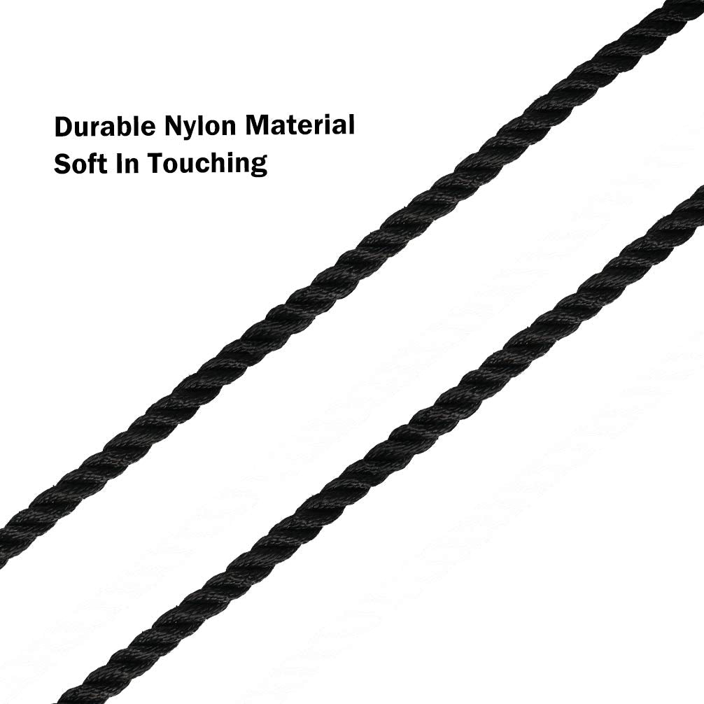 Aoneky 30ft Battle Rope, 7/8" Diameter Nylon Training Rope with Rubber Handles, for Home Gym Fitness Workout, Beginner & Youth Exercise Equipment
