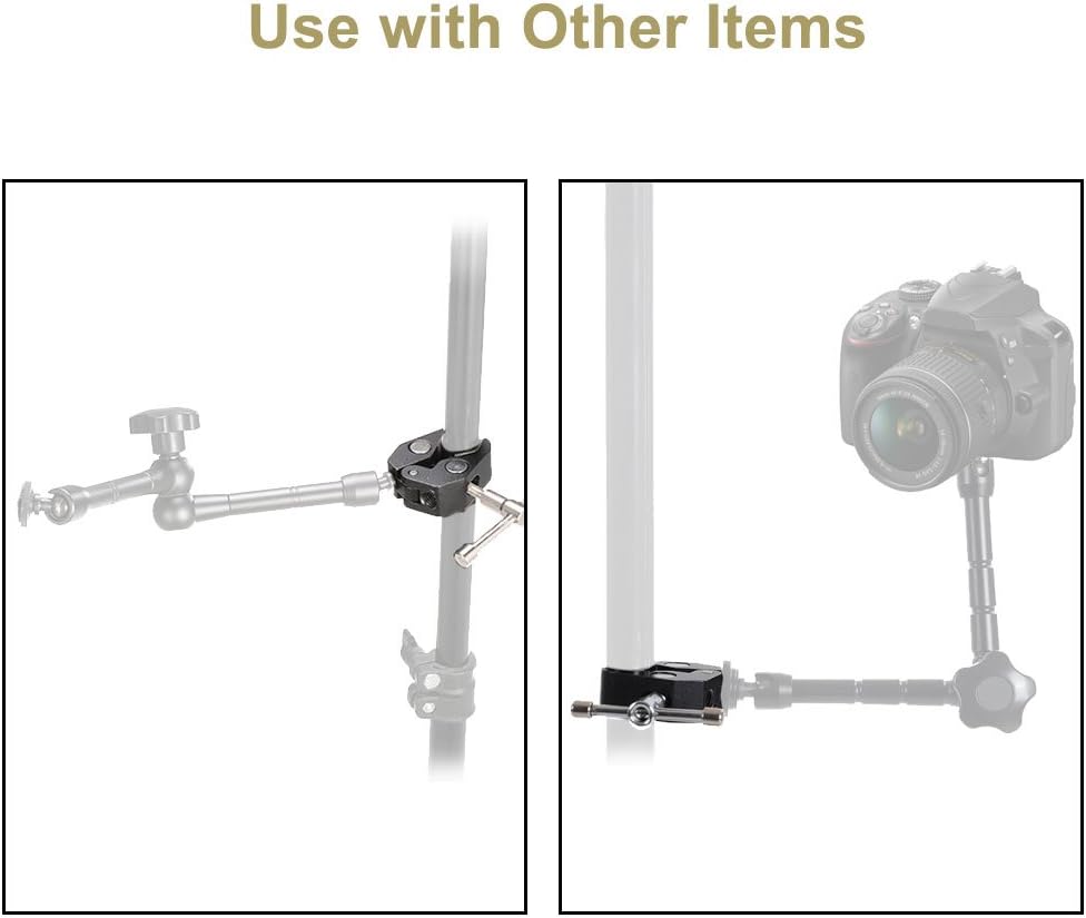 KAGYOKU 2 Pack 1/4 3/8 Super Clamp - with and Thread Crab Clamps for DSLR Rig Camera Monitor LED Light Microphones