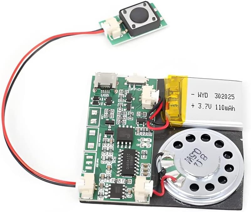 JR 8M MP3 Press-Button Control Activated Recordable PCB Sound Module USB Downloadable Sound Module for Crafts