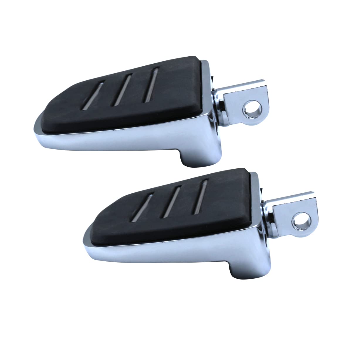 Motorcycle Mini Board Floorboards Footpegs Pedals Footrests Highway Pegs with Male Mount Adapters & Anti-Slip Rubber Universal for Harley Davidson Dyna Touring Dyna Suzuki Yamaha Triumph (Chrome)