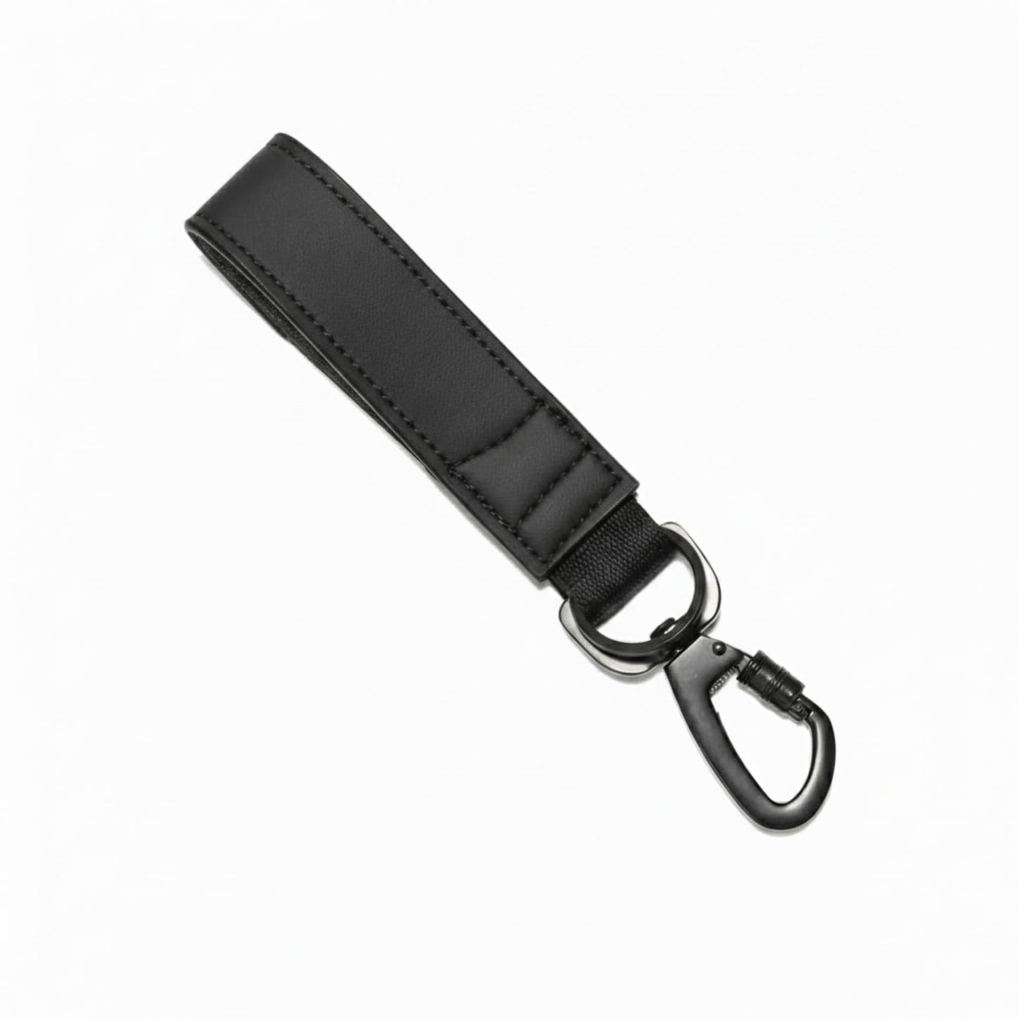 Nike Swoosh Key Holder - Durable Carabiner-Style Clip, Keychain with Iconic Branding (Black/White, One Size)