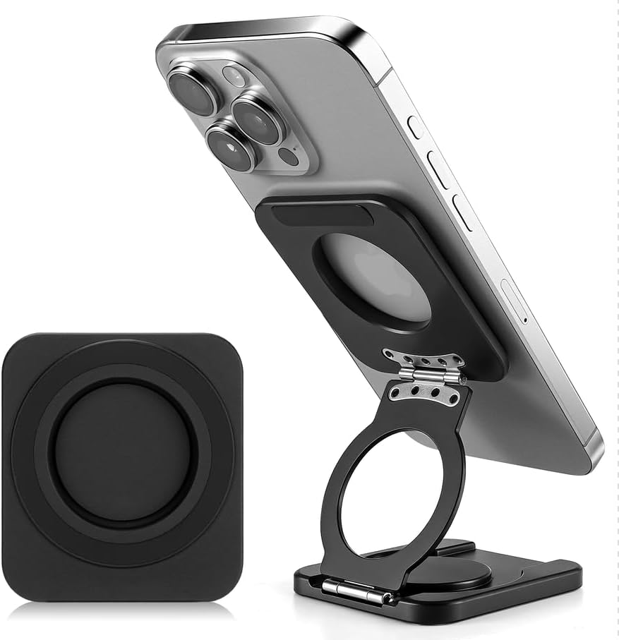 Aerbeis 17/16/15/14/13/12 Square Magnetic Phone Holder Stand for MagSafe iPhone Series, Foldable Phone Adapter Stand