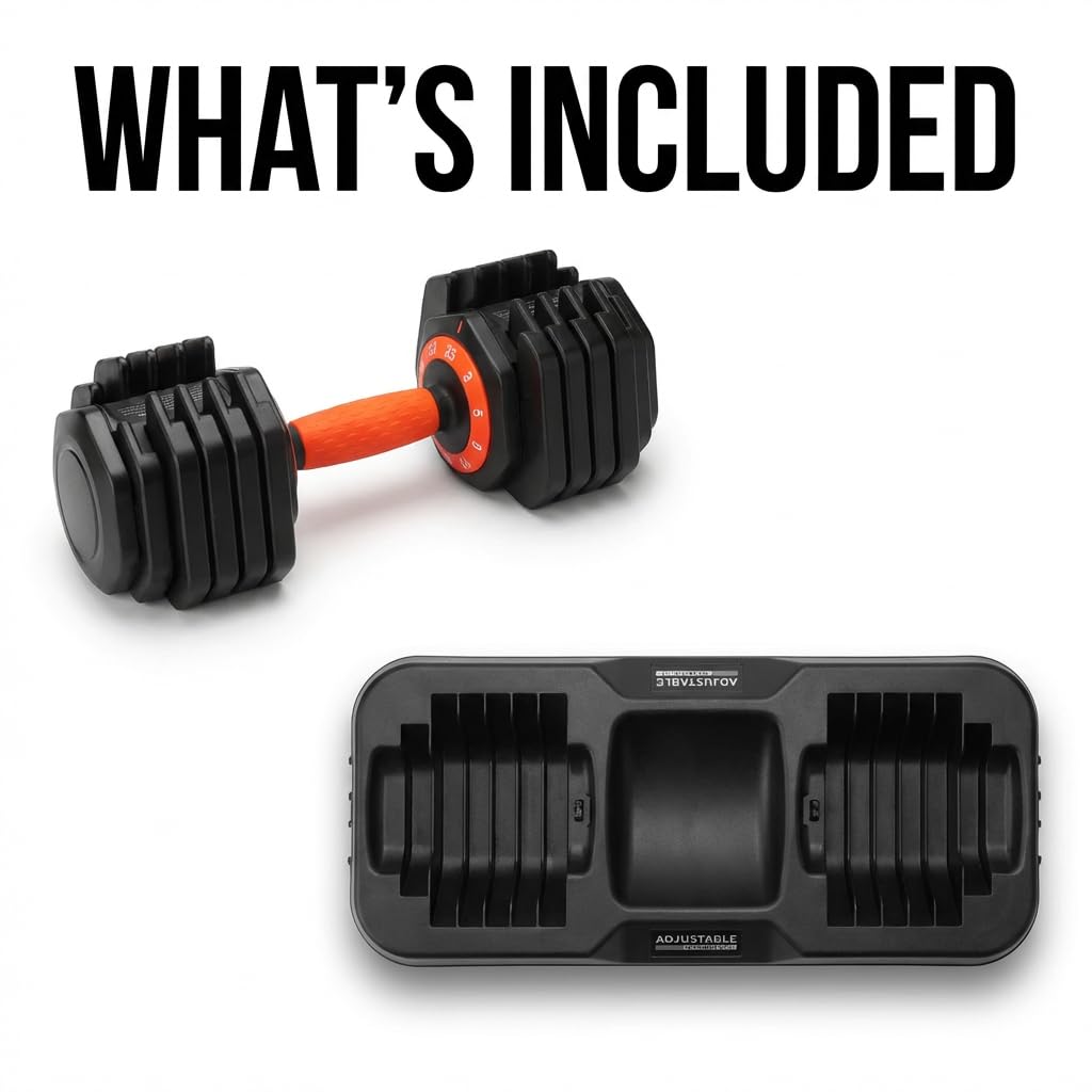 Single Adjustable Dumbbells 25LB, Adjustable Dumbbell for Home Gym Workout
