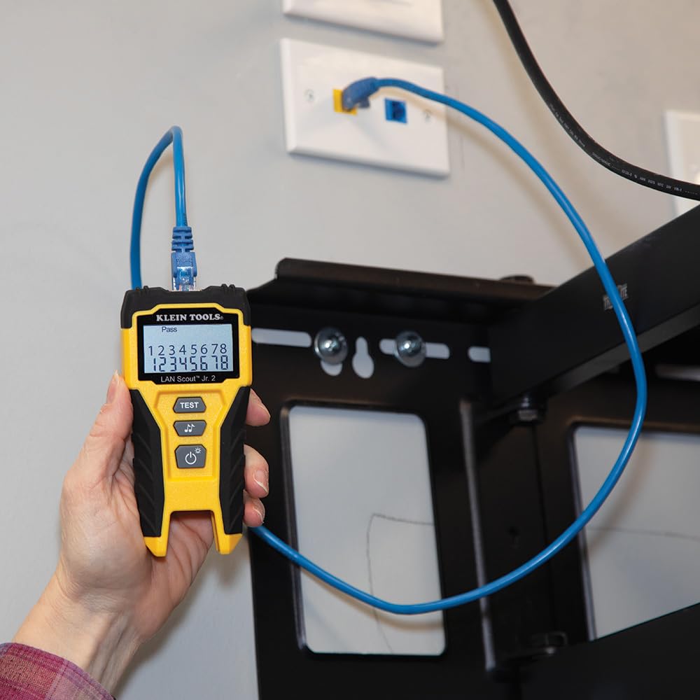 Klein Tools VDV526-200 Cable Tester, LAN Scout Jr. 2 Ethernet Tester for CAT 5e, CAT 6/6A Cables with RJ45 Connections