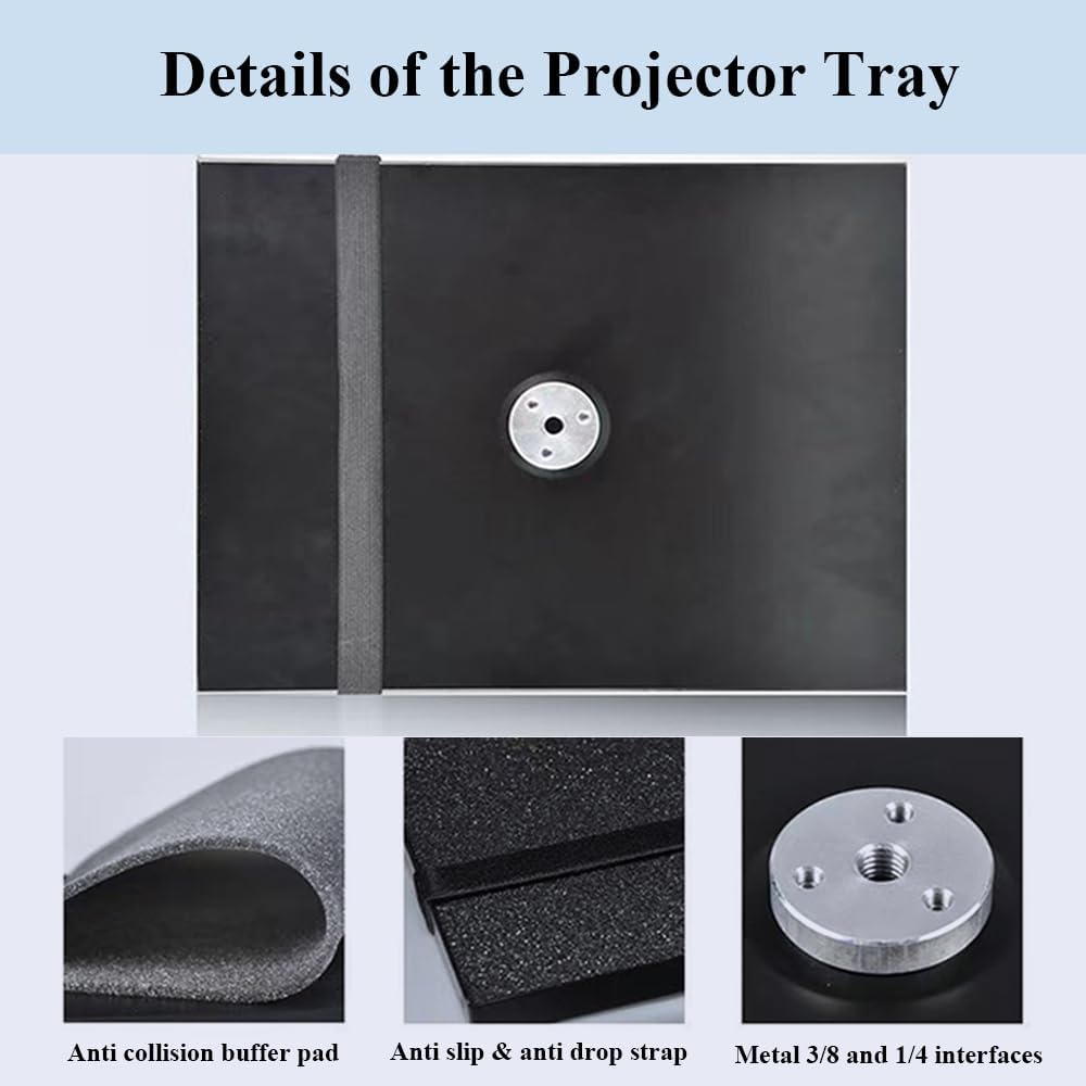 HANTAQ Mini Projector Laptop Notebook Tray, Projector Tray Platform Holder Pallet for Tripod Stand,Widely Use