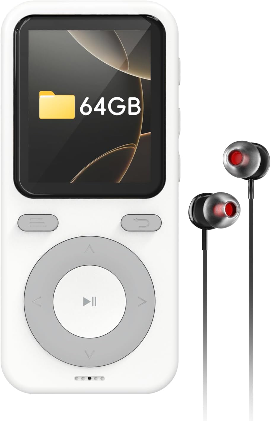 wiwoo 64GB MP3 MP3 128GB(Earbuds Player with Bluetooth,Portable HiFi Lossless Sound Bluetooth Player with Speaker,Voice