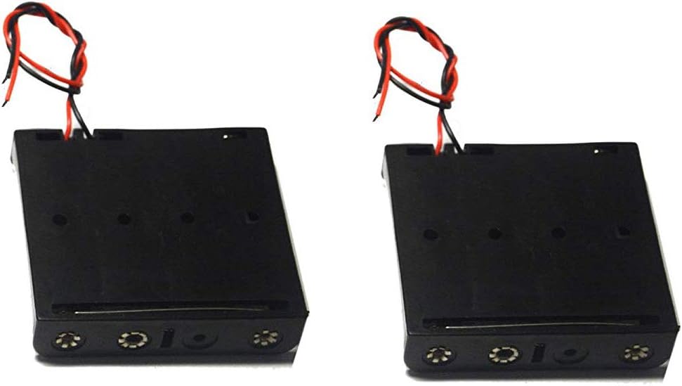 LampVPath (Pack 2 4 4 of AA Battery Holder with Leads, AA Battery Holder with Wires
