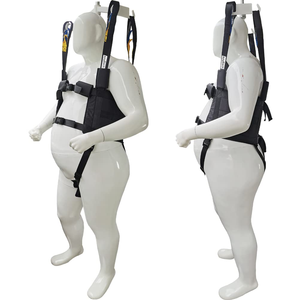 Patient Lift Sling Medical Aid Standing Transfer Belt Walking Strap Heavy Duty Carrier Fold Up Full Body Get Up Sit to Stand Assist for Elderly Senior AnyBack Black