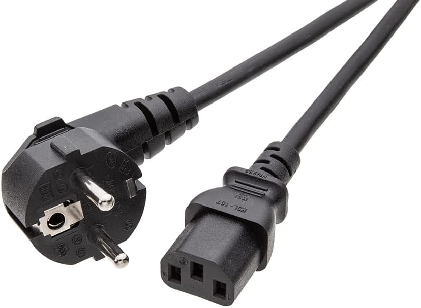 BRENDAZ 3 7/7 IEC320 C13) 6-Feet (EU) European Power Cord Prong (CEE to Compatible with Most PCs, Monitors, scanners