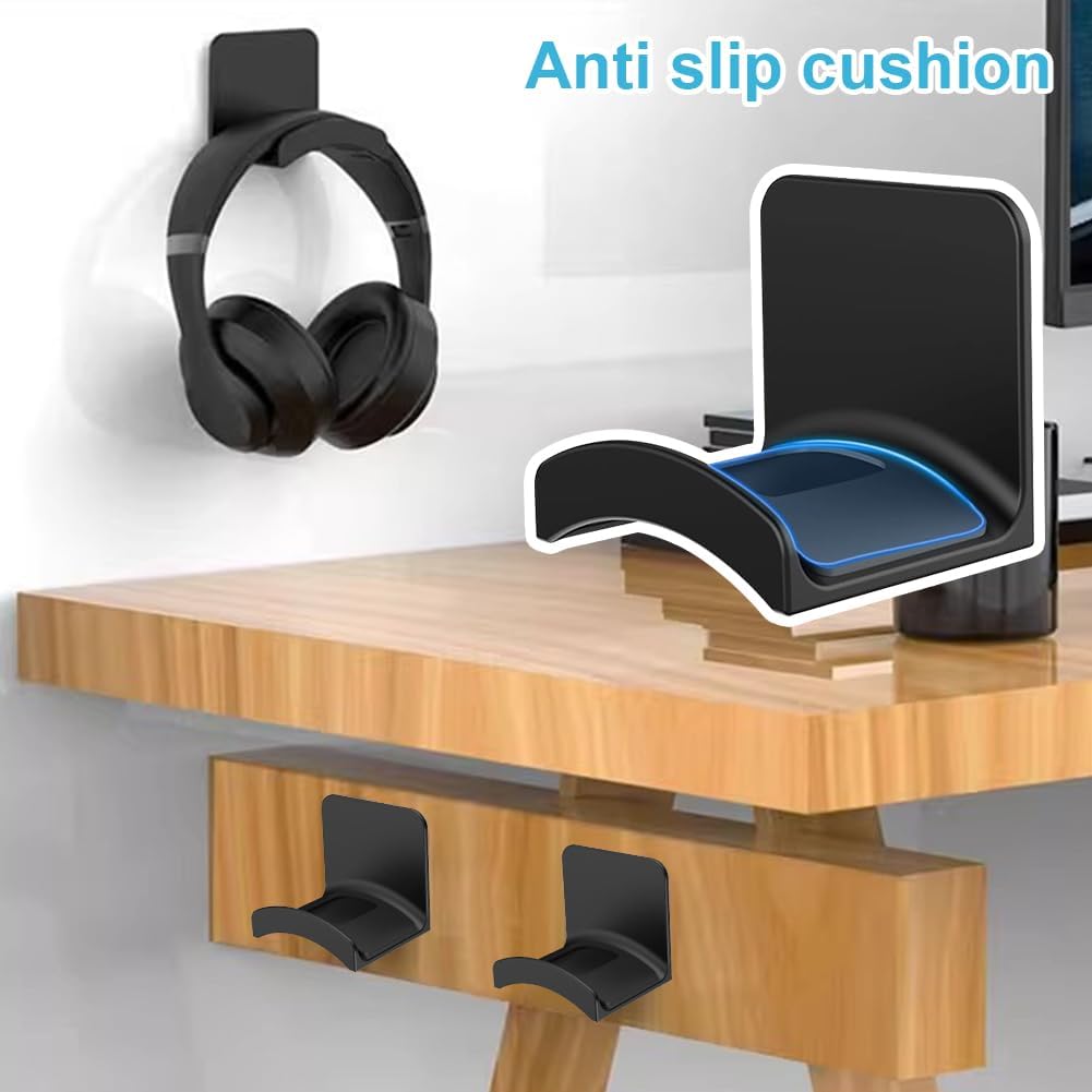 Vornetil Headset Headset Headphone Hanger Holder, Universal Wall Mount Hook Strong Adhesive Desk Hook Stand