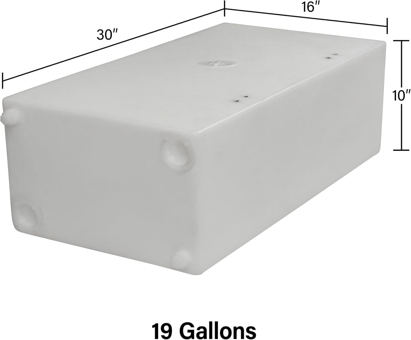 Ameri-Kart 19 Gallon RV Fresh Water Tank, Potable Water Storage Tank for Drinking, Cooking, Cleaning, Showering, for Campers, Trailers, Motorhomes, RVs, Cube Shape, 30" x 16" x 10" (WT-5450)