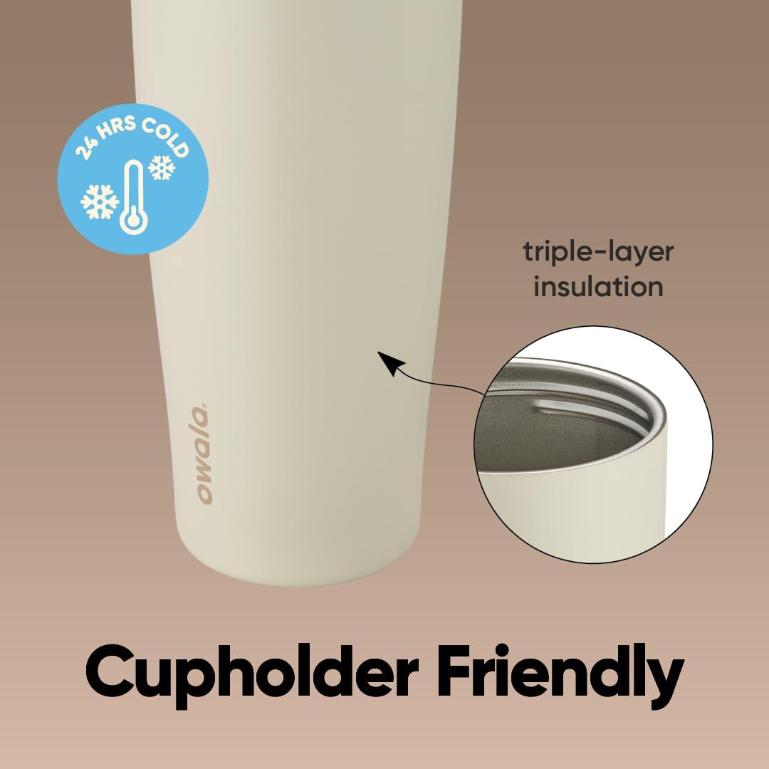 Owala FreeSip Sway - 30-Oz. Stainless Steel Water Bottle - Tan (Lightly Toasted)