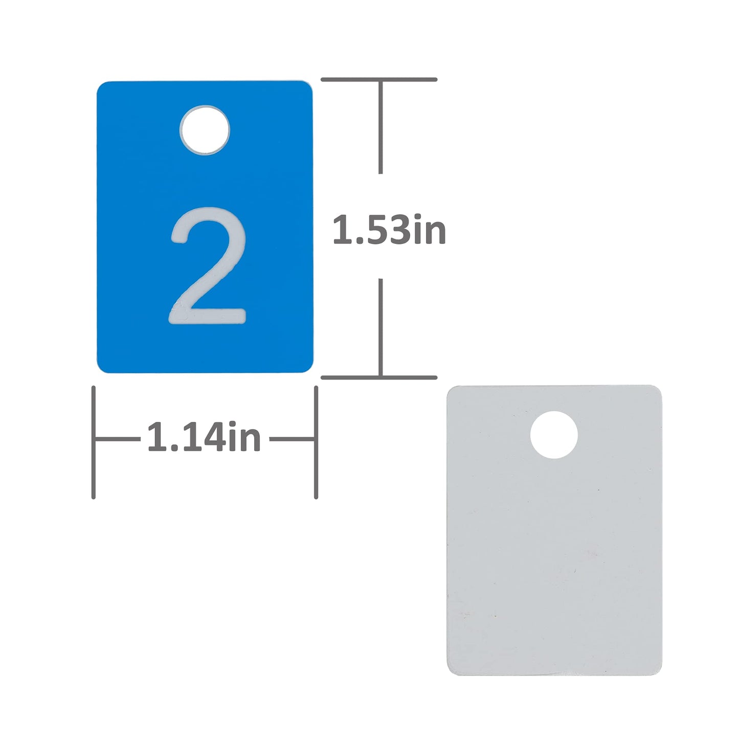 StayMax ABS Plastic Numbered Key Tags Rectangle ID Tag Number Disc with Hole (1-50, Blue)