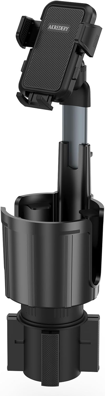AKREDERY 2-in-1 Car Phone Mount with Cup Holder Expander - Upgraded Anti-Shake Cup Phone Holder for SUVS Trucks