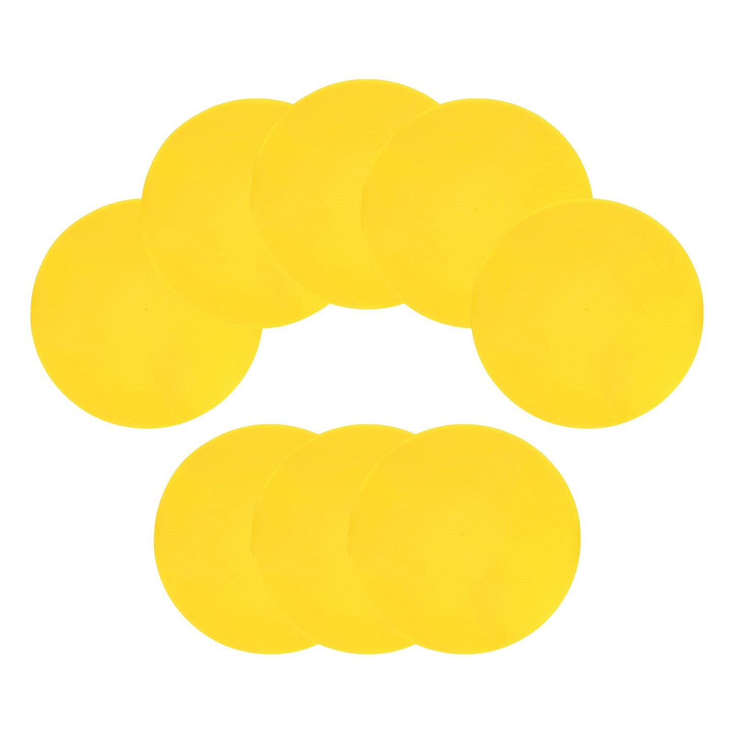 YELARXI Spot Markers for Agility Dot, Non-Slip Poly Spots Floor Dots Flat Field Soccer Training Equipment 9 in & 8 Pcs & Yellow -Fitting for (Gym/Sports/Training/PE Games/Dance)