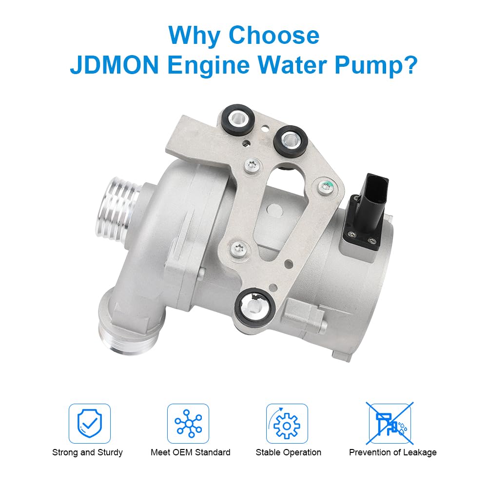 JDMON Electric Engine Water Pump Replacement for BMW 528i F10 F11 2011, X3 F25 3.0L L6 2011-2012 Coolant Water Pump Replacement for 115-2300 EWP102 11517583836 11518635092