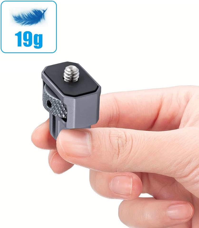 Generic 1/4" Insta360 CNC Aluminum Camera Mount Adapter - Universal GoPro DJI Tripod Converter with Locking Ring