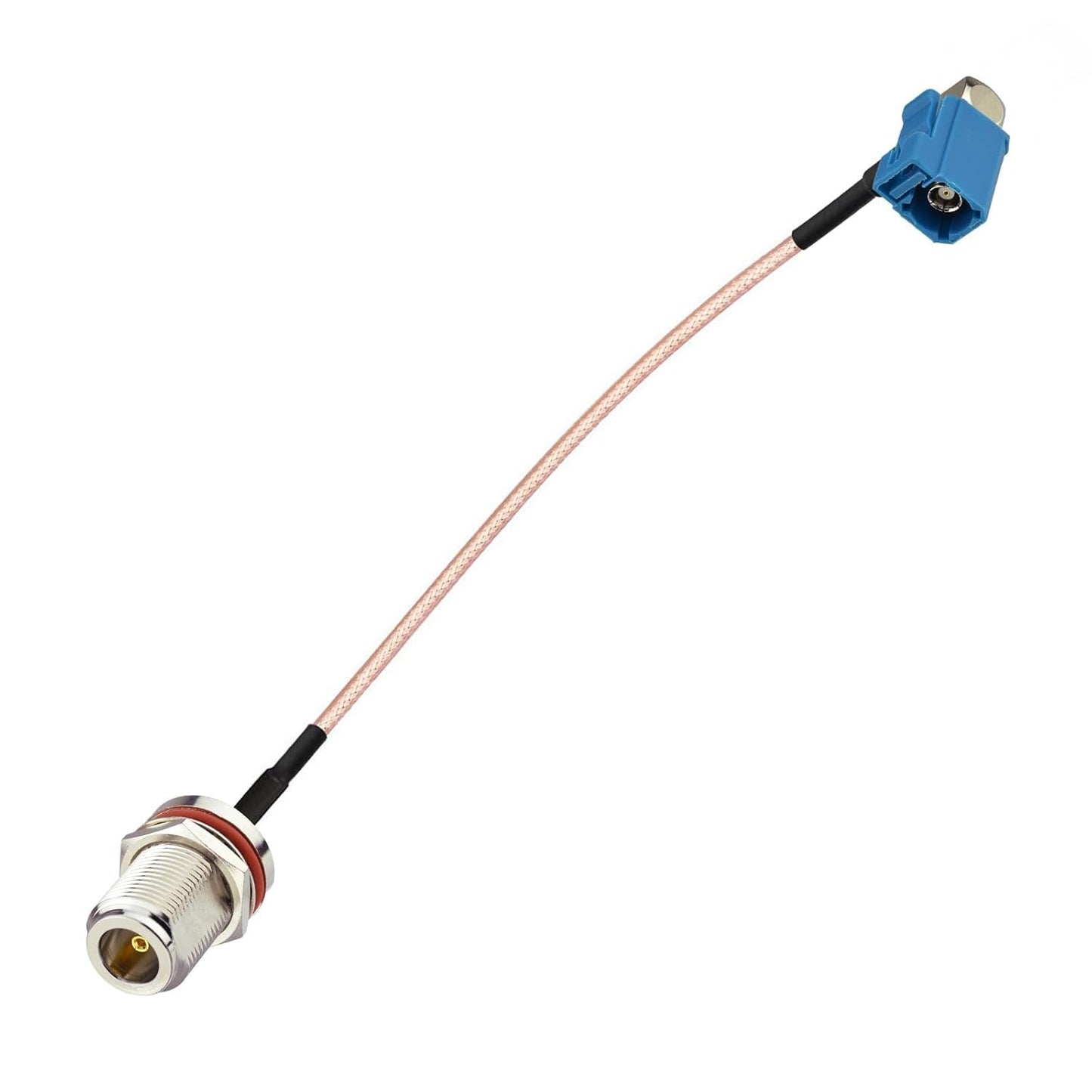 BINGFU 5.9inch RG316 4G Fakra Z Female Right Angle to N Bulkhead Jack Cable Adapter Converter Jumper Cord for Car