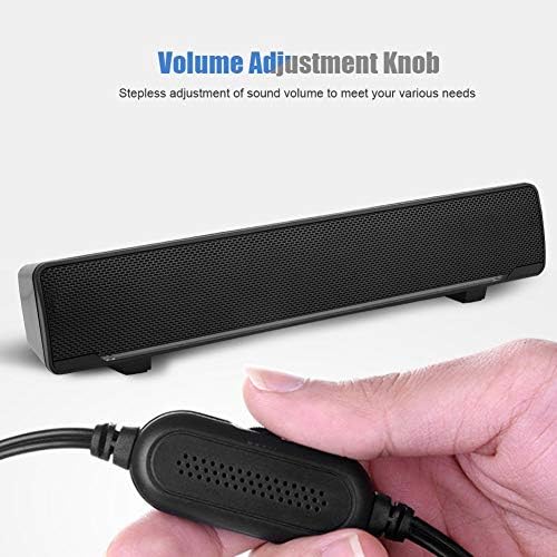 Bewinner 3.5mm MP3 MP4, USB Wired Soundbar, Stereo Soundbar Music Player Bass Surround Sound Box for Desktop Laptop TV