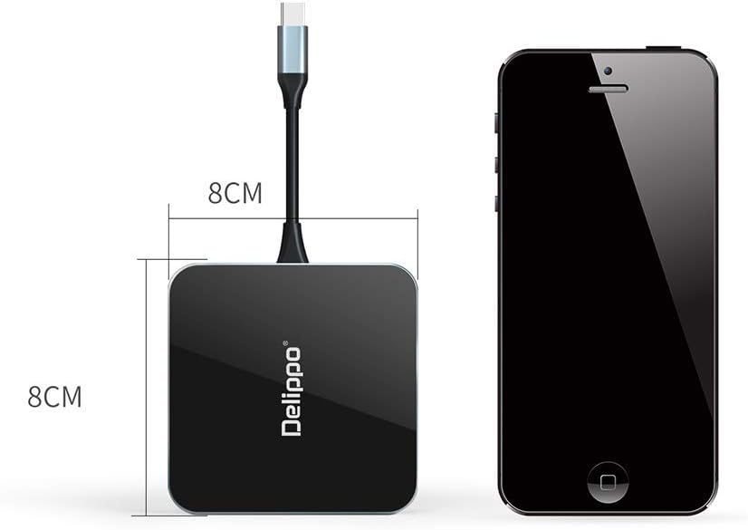 Delippo 8 1 Charging,4K HDMI,1080 2 USB C Hub Docking Solution, in with Charger dongles Gigabit Ethernet Port, PD Type
