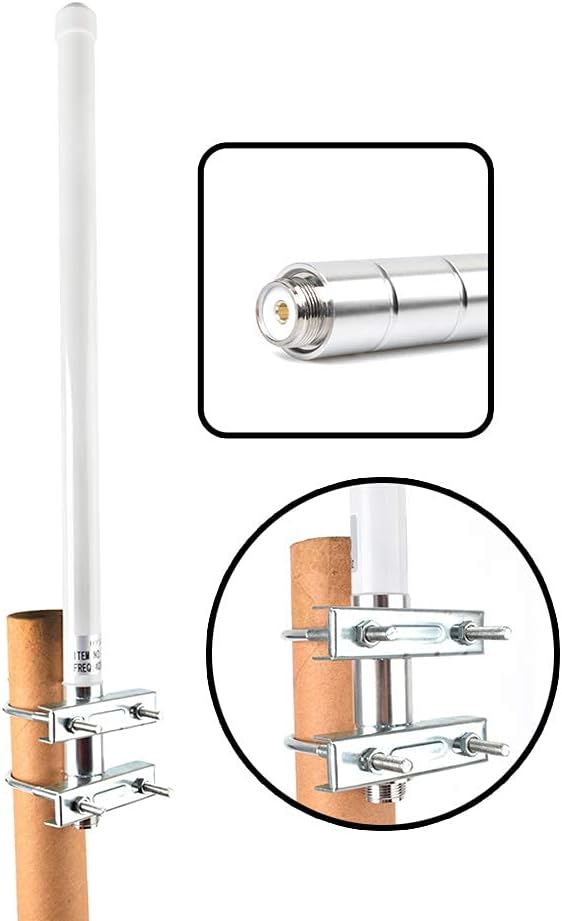 UAYESOK 400-470mhz 17 inches SO239 UHF Fiberglass Mobile Radio Antenna, GMRS Base Antenna, Connector for Ham Radio