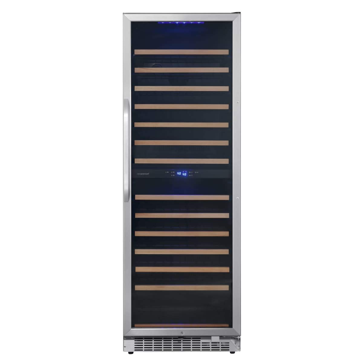 EdgeStar CWR1552DZ 24 Inch Wide 141 Bottle Capacity Free Standing Dual Zone Wine Cooler with Interior Lighting