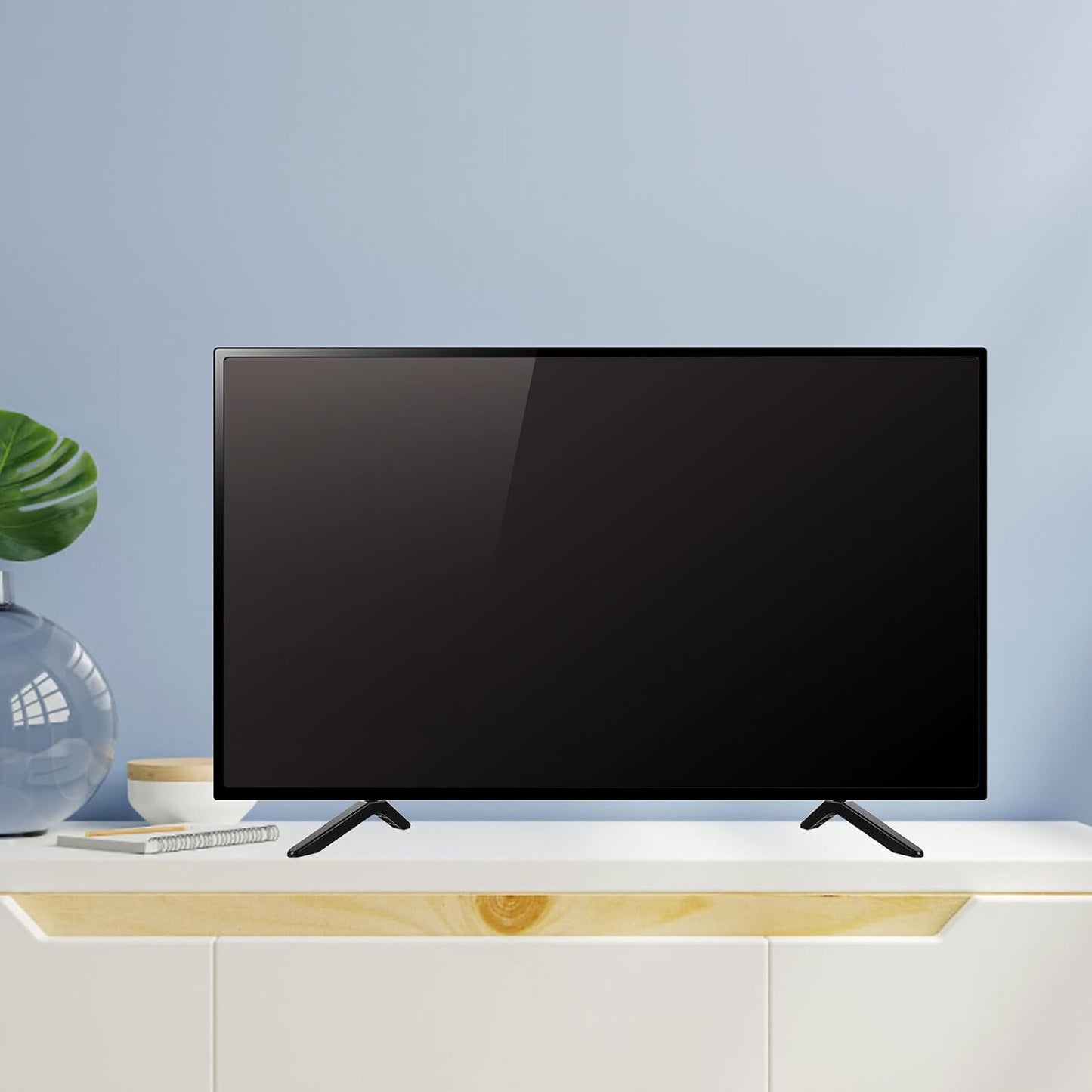 COOLHIYA Universal Tv Stand Mount with Tabletop Base Adjustable Height Tv Bracket for Living Room