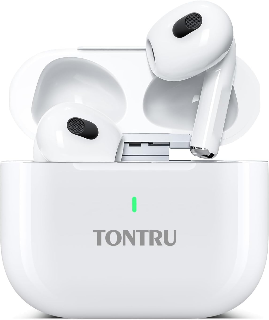 TONTRU 5.3 24H Wireless Headphones, Bluetooth Earbuds, Semi-in Ear with AI Noise Cancelling, Playtime, Ultra-Light