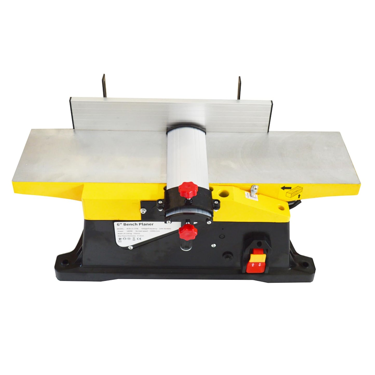 INTBUYING 6 Inch Woodworking Planer Small and Portable Bench Planer 1800W with 155 * 580mm Working Table Low Noise and Low Dust Planing Bench Planer for DIY and Small factories