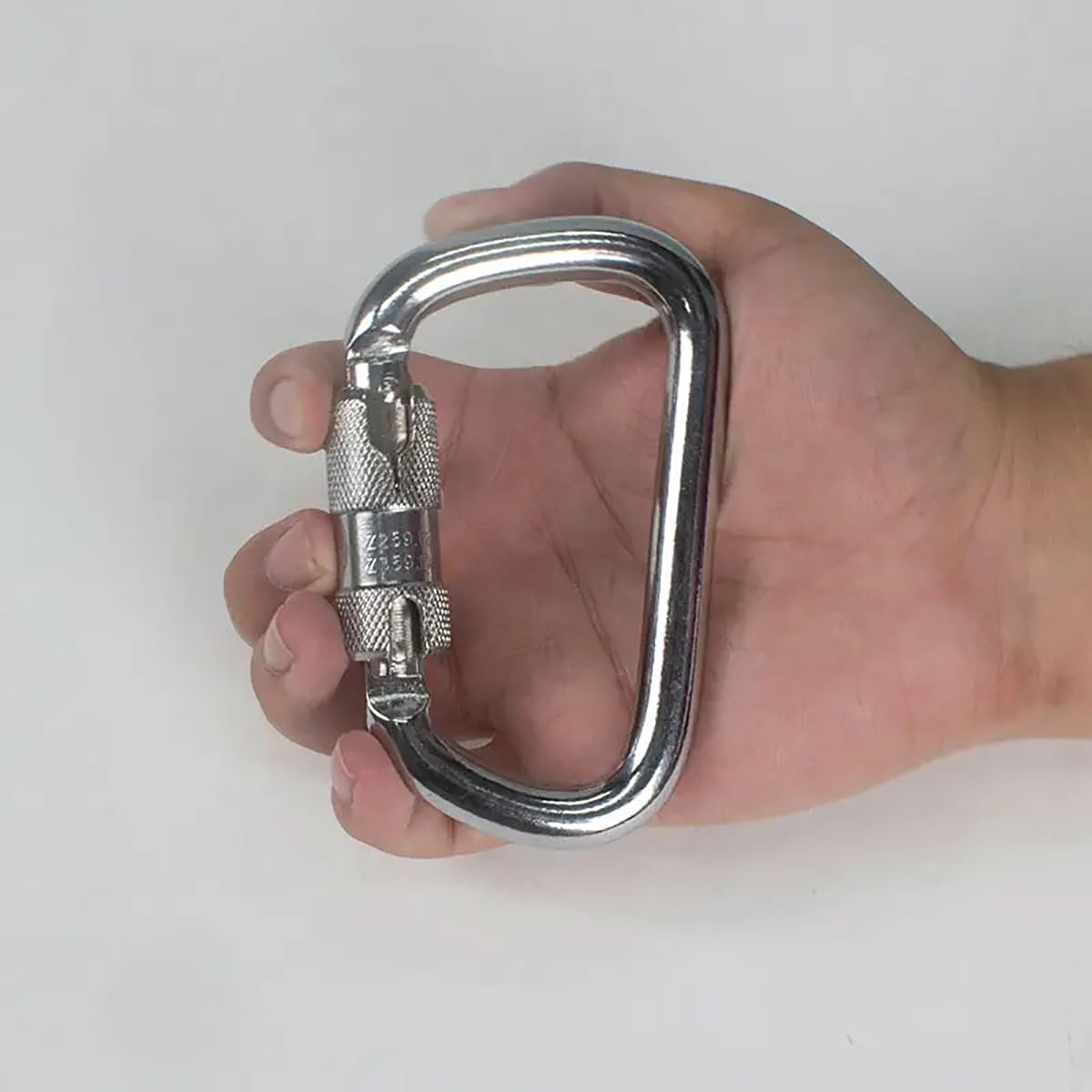Auto Locking Carabiner 45KN=10000lbs Heavy Duty Large Clip Climbing Carabiner Twist Lock Carabiners for Rock Climbing, Camping, Gym,Rescue (CE Rated,D Shape) Gold