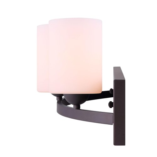 Canarm LTD IVL370A03ORB-O Hampton 3 Light Vanity, Oil Rubbed Bronze with Flat Opal Glass, Oil-Rubbed Bronze